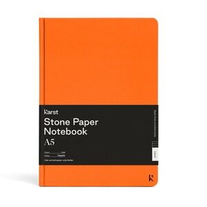 NWT “K’arst” Stone Paper Notebook. Hardcover, lined pages, color 🍊